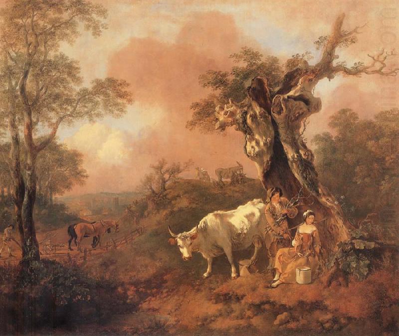 Thomas Gainsborough Landscape with a Woodcutter cowrting a Milkmaid china oil painting image